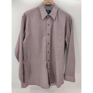 Stafford Wrinkle Free Button Down Shirt‎ Men's 16.5 34/35 Red Textured